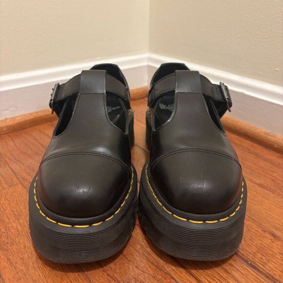 Dr. Martens Bethan Polished Smooth Leather Mary Jane Platform Shoes - Picture 1 of 5